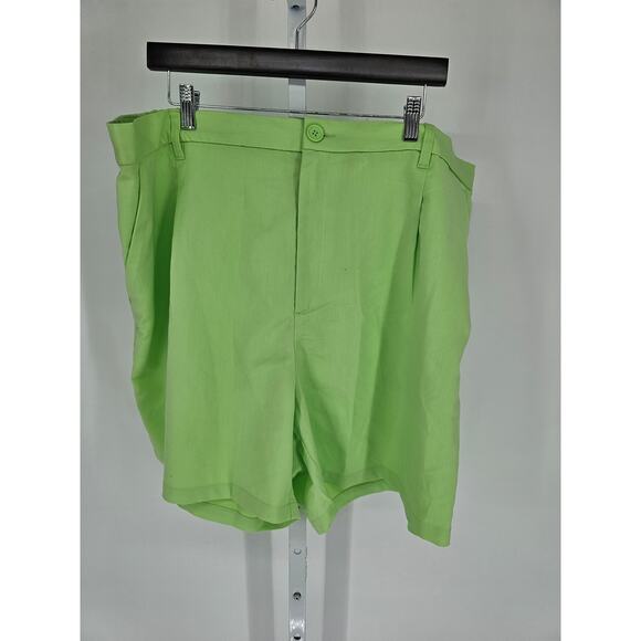 H&M Womens Sz XXL Bermuda Length Lime Green Shorts New - Picture 1 of 4